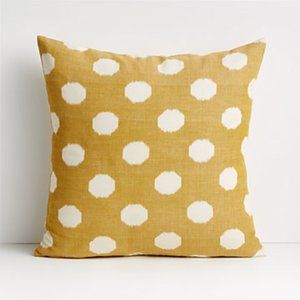 Anellis 20" Golden Yellow Polka Dot Pillow Cover Set of 2